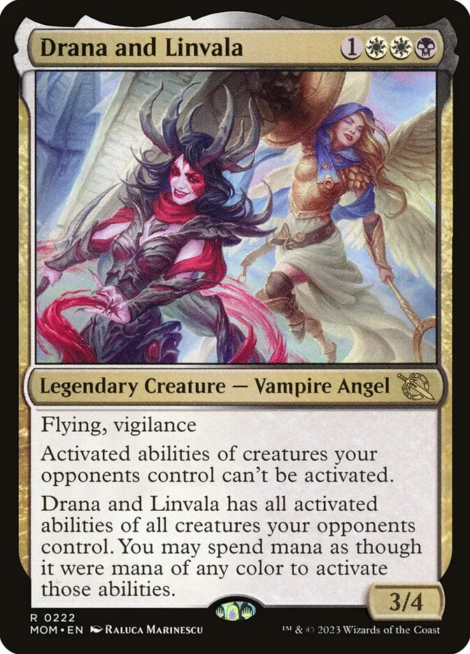 2023 March of the Machine Drana and Linvala rare #222 rare card image