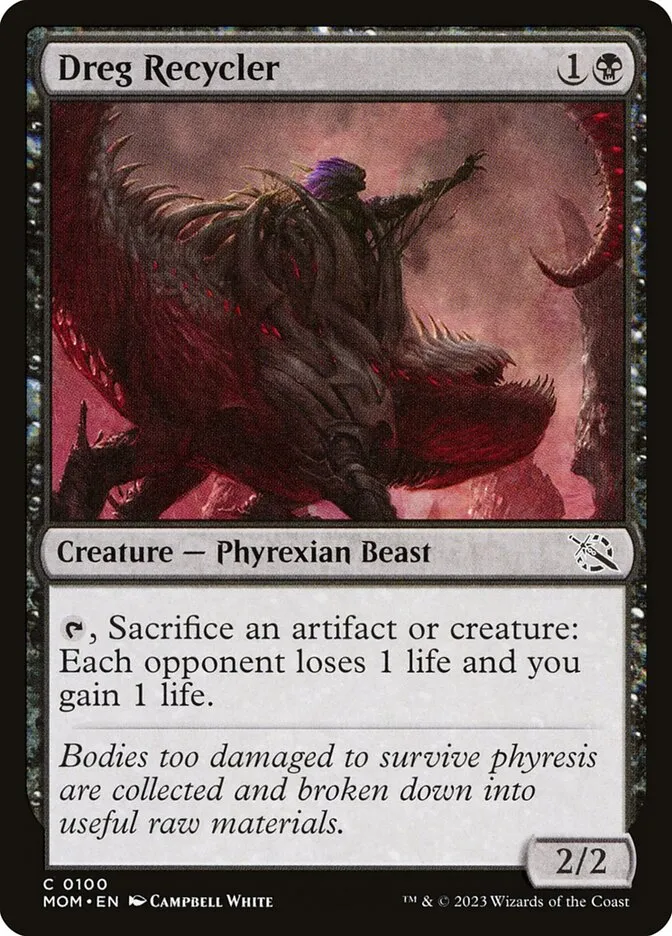 2023 March of the Machine Dreg Recycler common #100 common card image