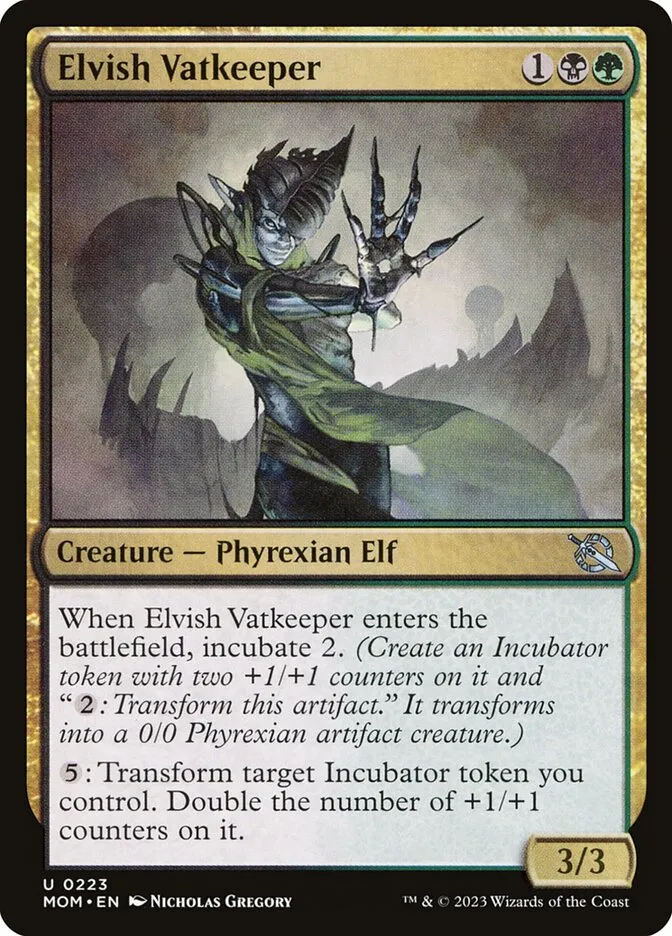 2023 March of the Machine Elvish Vatkeeper uncommon #223 uncommon card image
