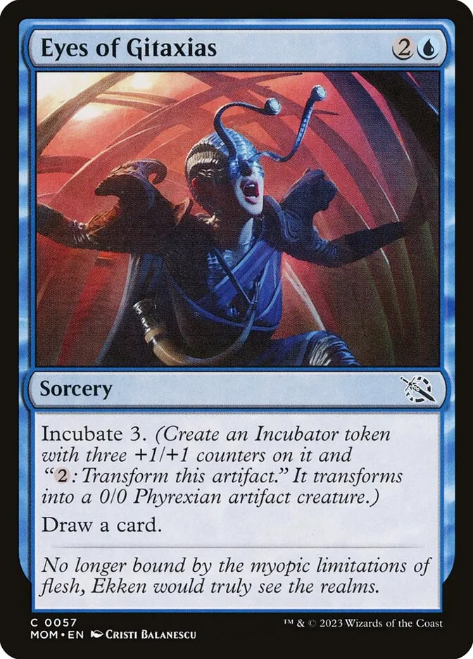 2023 March of the Machine Eyes of Gitaxias #57 common card image