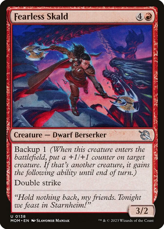 2023 March of the Machine Fearless Skald uncommon #138 uncommon card image