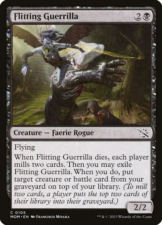 2023 March of the Machine Flitting Guerrilla #105 common card image