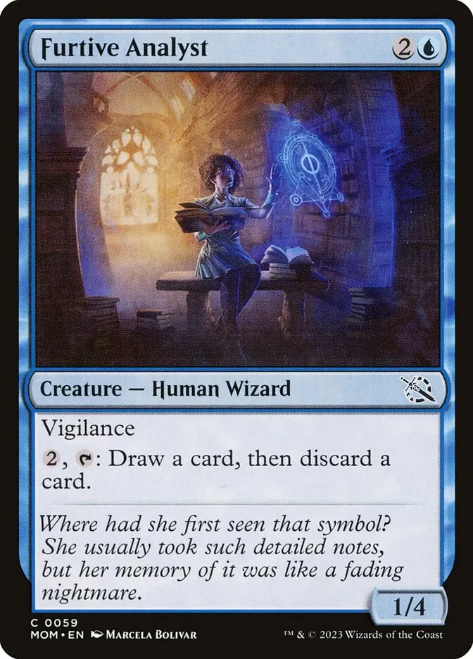 2023 March of the Machine Furtive Analyst #59 common card image