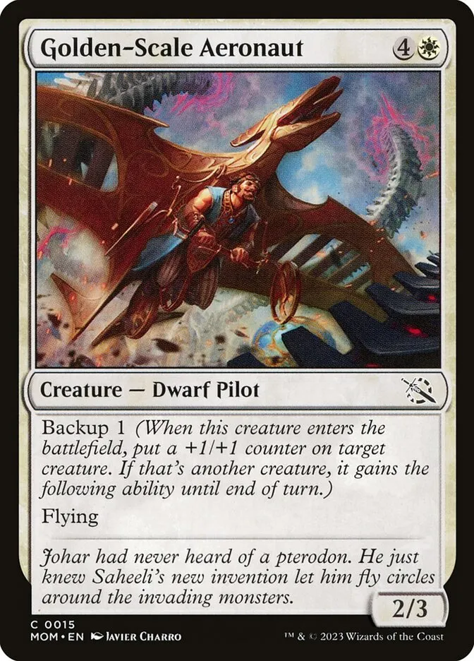 2023 March of the Machine Golden-Scale Aeronaut #15 common card image
