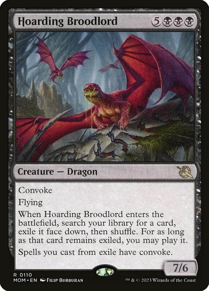 2023 March of the Machine Hoarding Broodlord #110 rare card image
