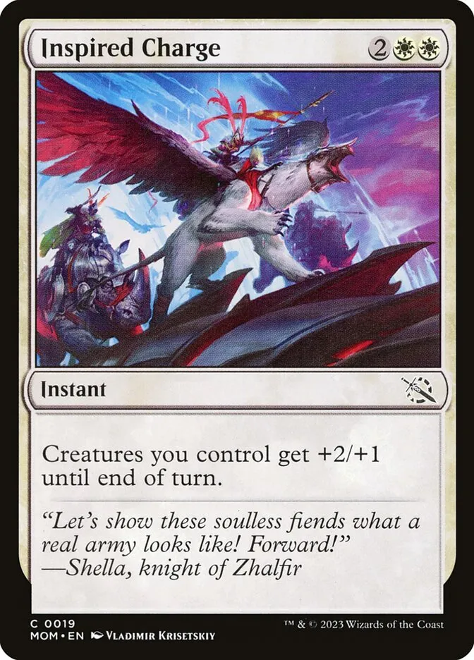 2023 March of the Machine Inspired Charge #19 common card image