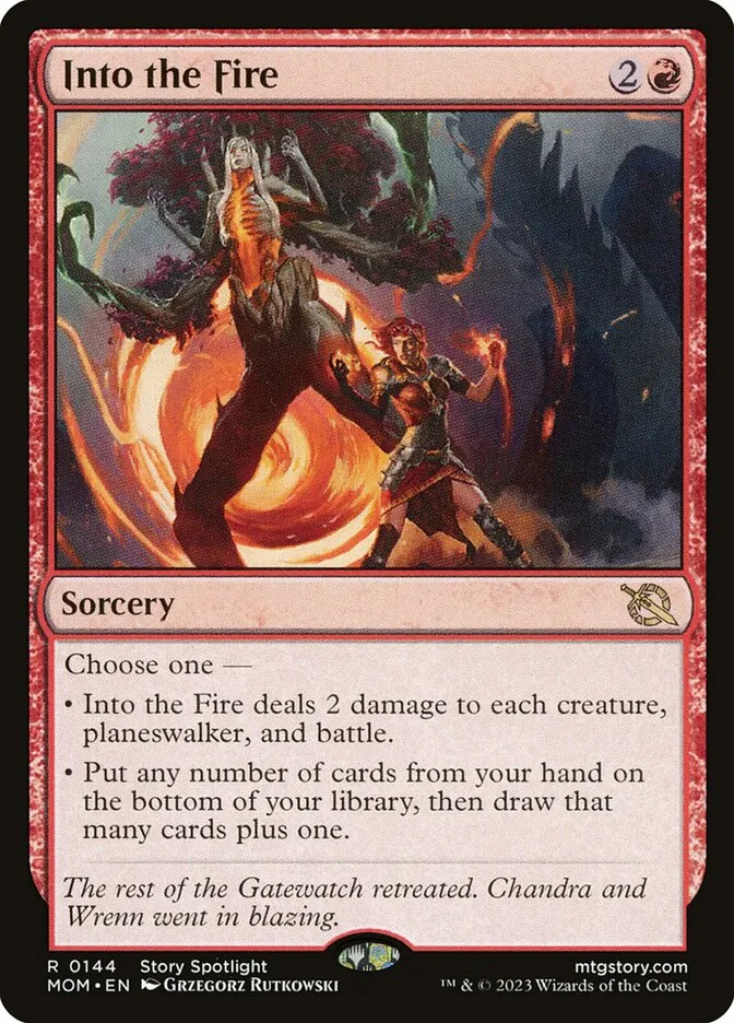 2023 March of the Machine Into the Fire #144 rare card image