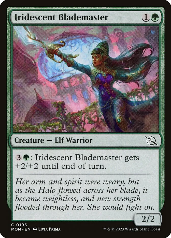2023 March of the Machine Iridescent Blademaster #195 common card image