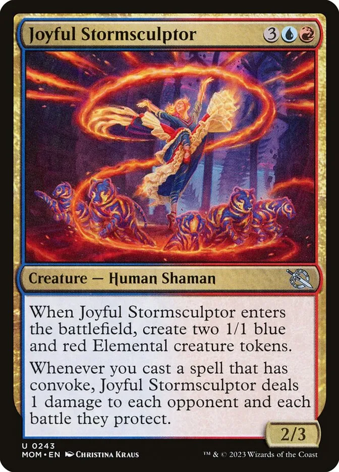 2023 March of the Machine Joyful Stormsculptor #243 uncommon card image