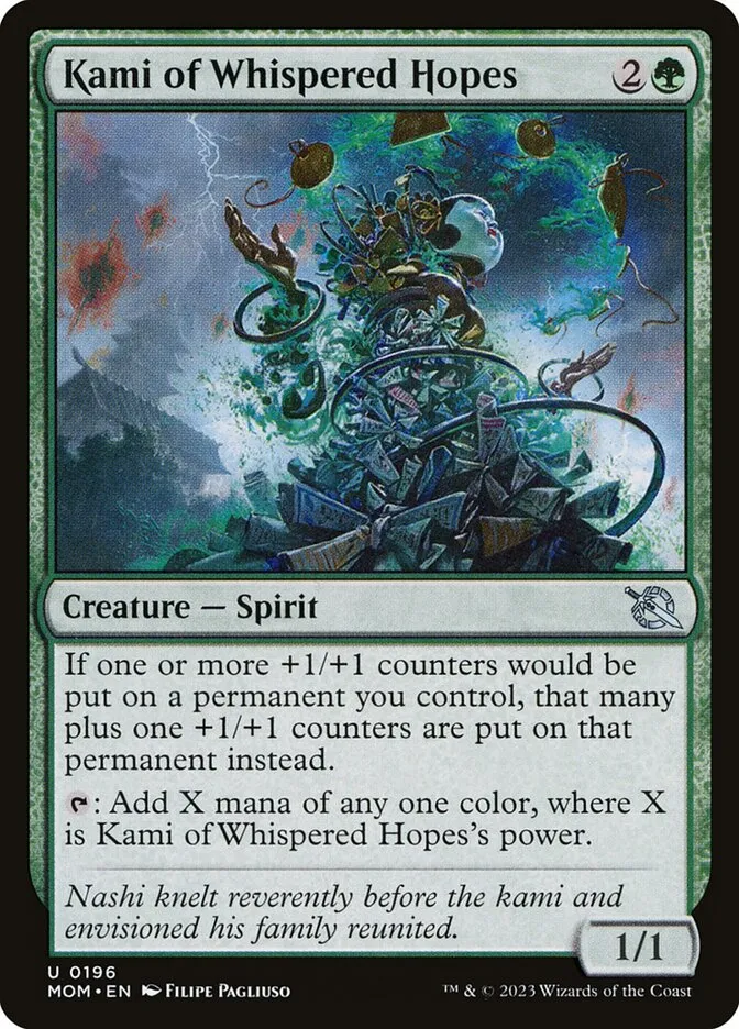 2023 March of the Machine Kami of Whispered Hopes uncommon #196 uncommon card image