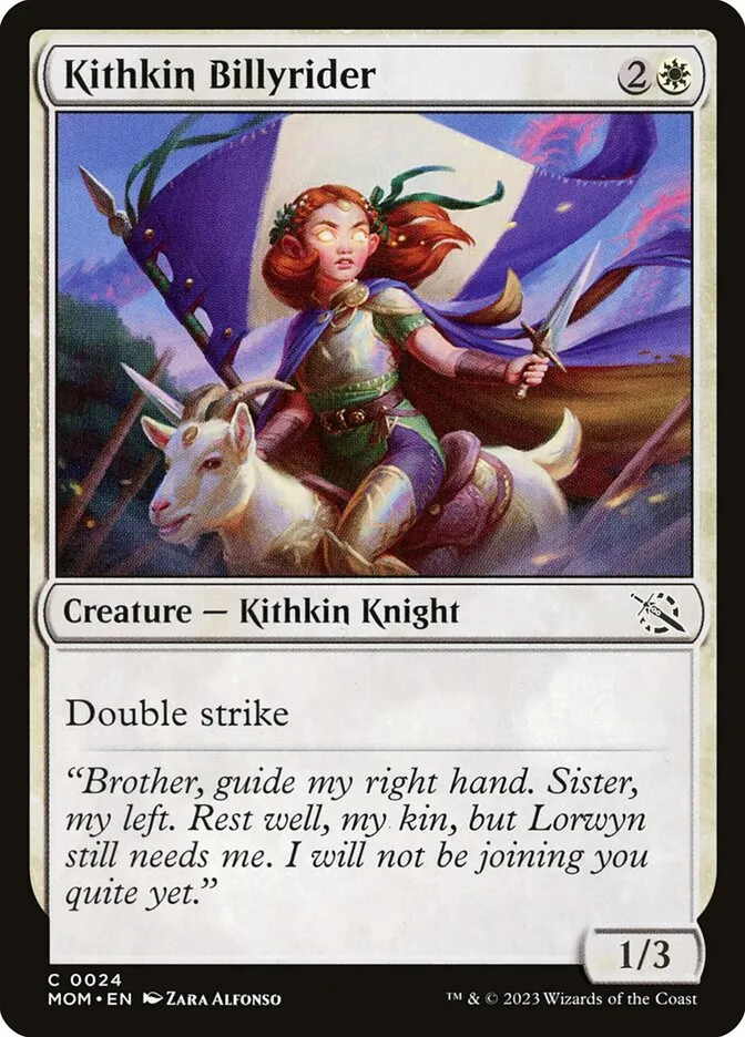 2023 March of the Machine Kithkin Billyrider #24 common card image