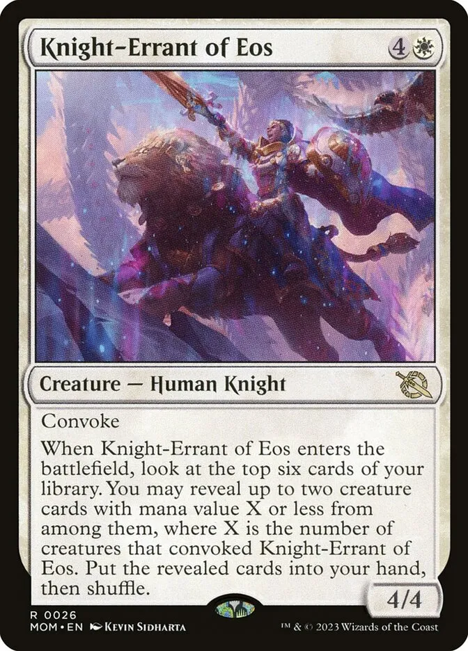2023 March of the Machine Knight-Errant of Eos rare #26 rare card image