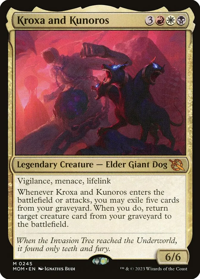 2023 March of the Machine Kroxa and Kunoros #245 mythic card image