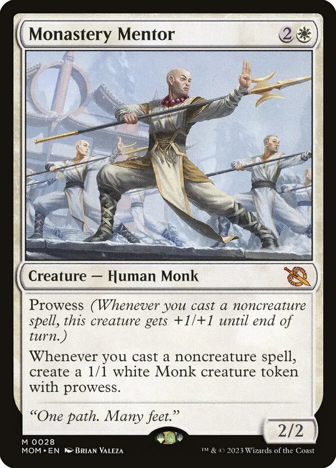 2023 March of the Machine Monastery Mentor #28 mythic card image