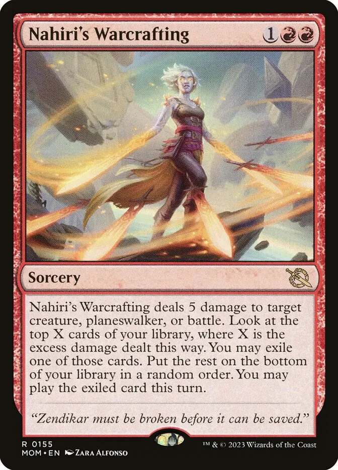 2023 March of the Machine Nahiri's Warcrafting #155 rare card image