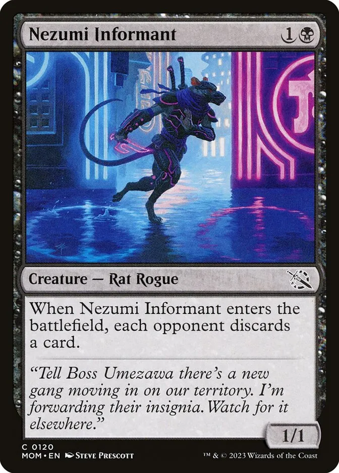 2023 March of the Machine Nezumi Informant common #120 common card image