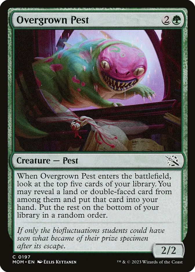 2023 March of the Machine Overgrown Pest #197 common card image