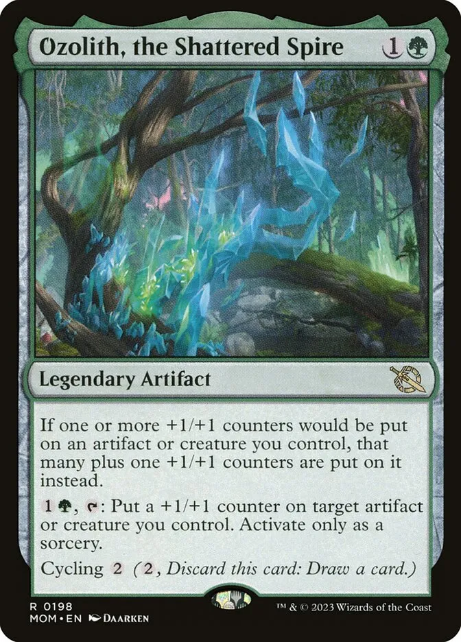 2023 March of the Machine Ozolith, the Shattered Spire rare #198 rare card image