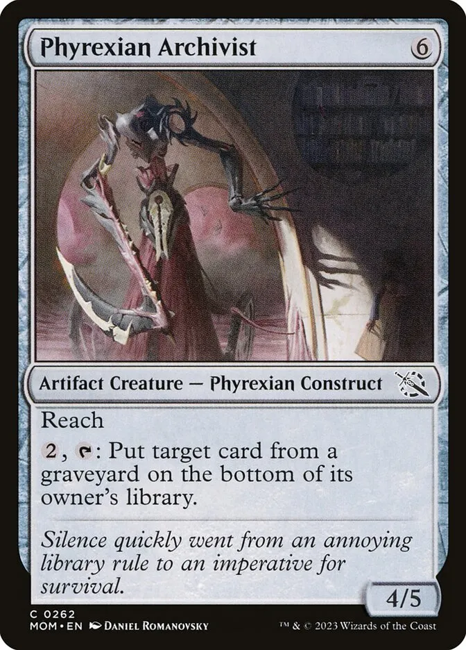 2023 March of the Machine Phyrexian Archivist #262 common card image