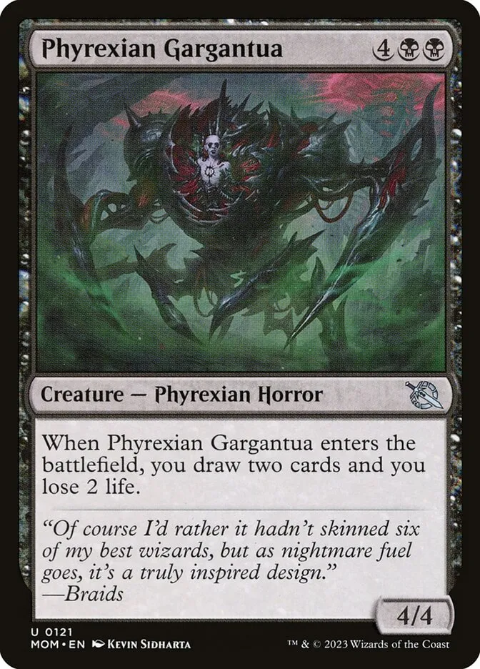 2023 March of the Machine Phyrexian Gargantua uncommon #121 uncommon card image