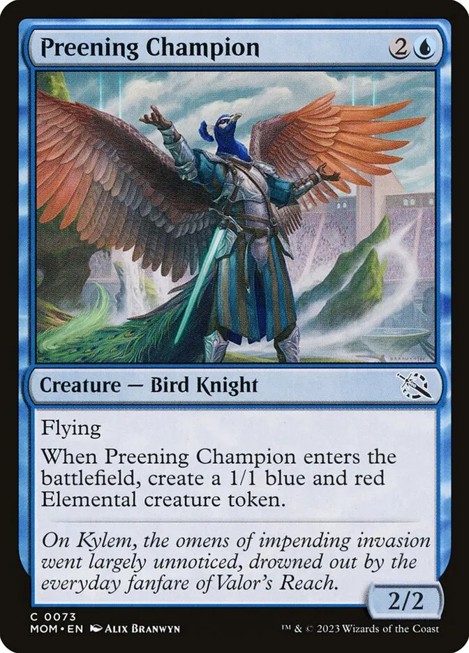 2023 March of the Machine Preening Champion #73 common card image