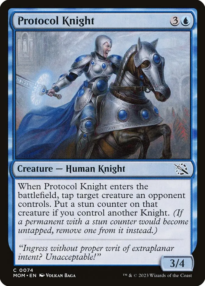 2023 March of the Machine Protocol Knight #74 common card image