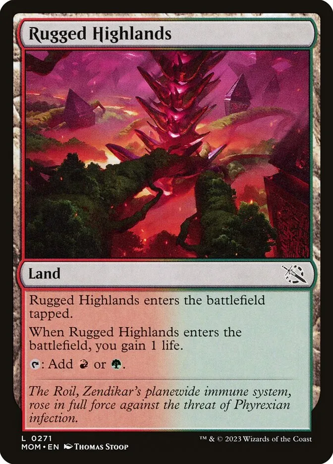 2023 March of the Machine Rugged Highlands #271 common card image