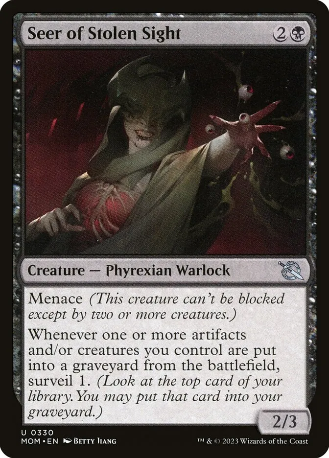 2023 March of the Machine Seer of Stolen Sight #330 uncommon card image