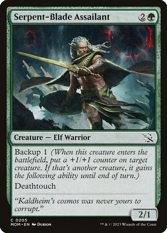2023 March of the Machine Serpent-Blade Assailant #205 common card image