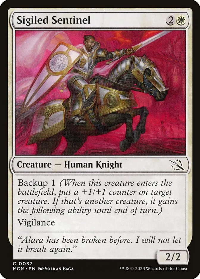2023 March of the Machine Sigiled Sentinel #37 common card image