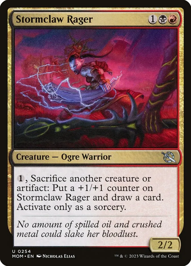 2023 March of the Machine Stormclaw Rager #254 uncommon card image