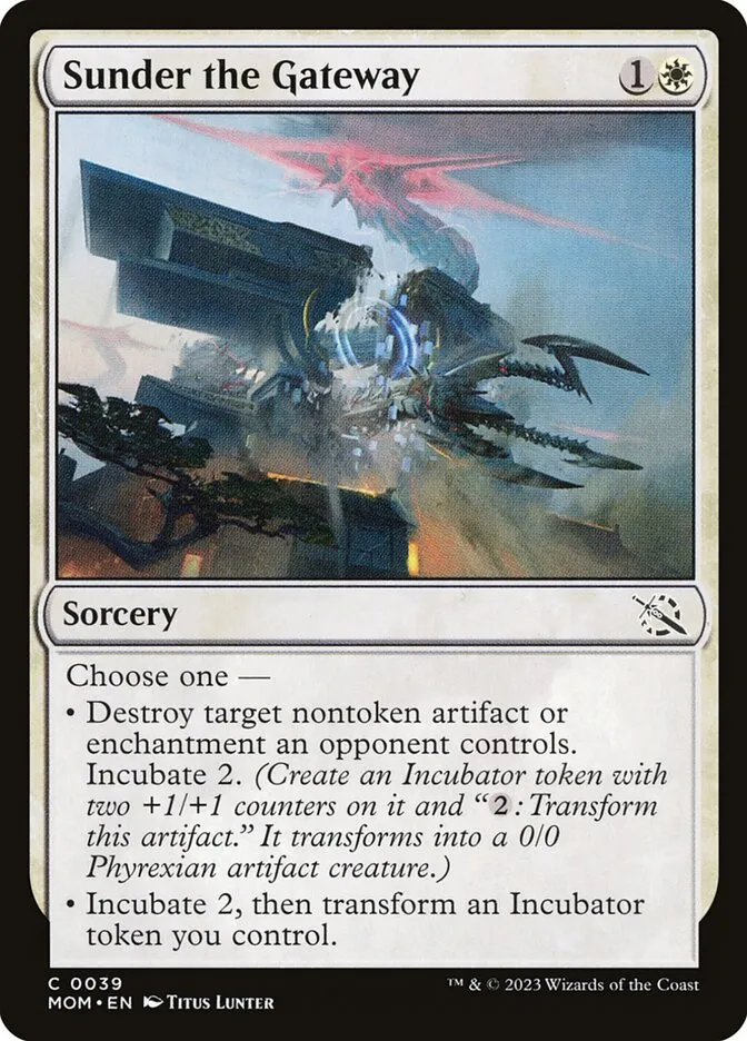 2023 March of the Machine Sunder the Gateway common #39 common card image
