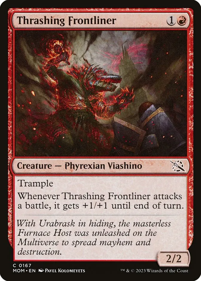 2023 March of the Machine Thrashing Frontliner #167 common card image