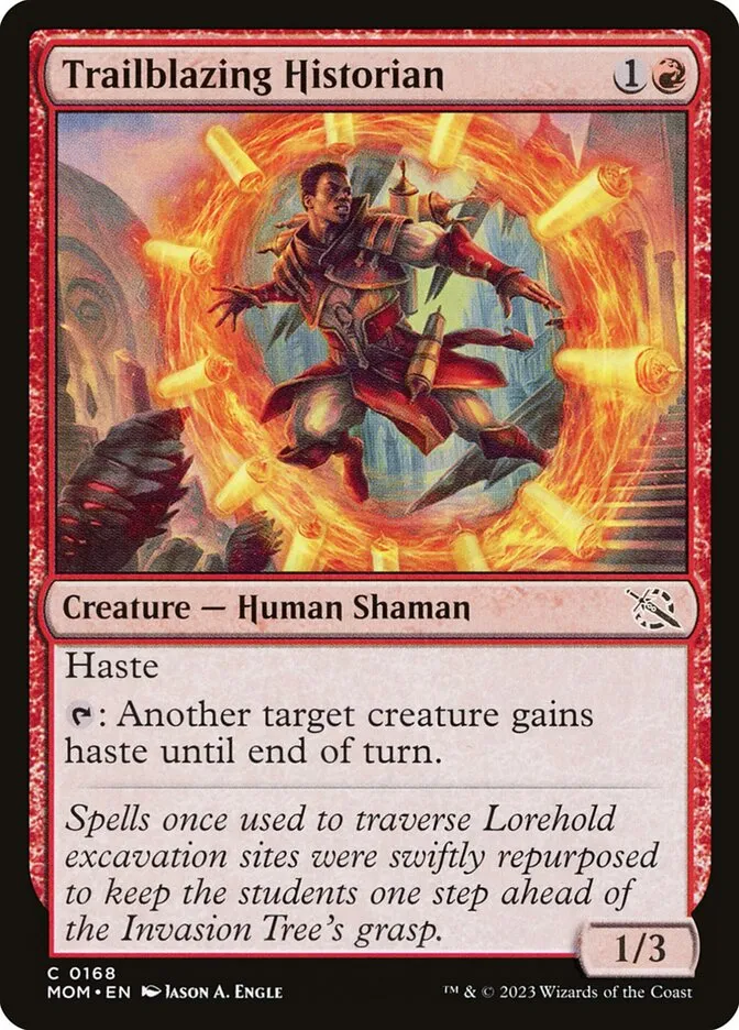 2023 March of the Machine Trailblazing Historian #168 common card image