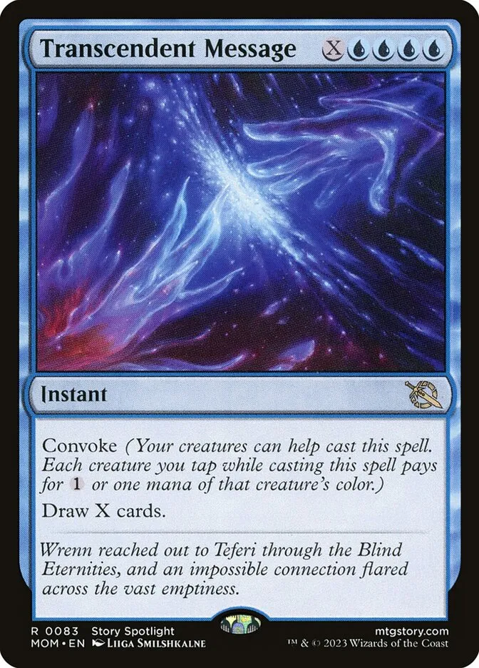 2023 March of the Machine Transcendent Message #83 rare card image