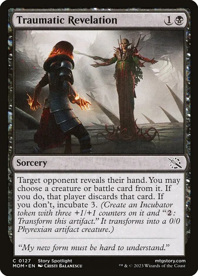 2023 March of the Machine Traumatic Revelation #127 common card image