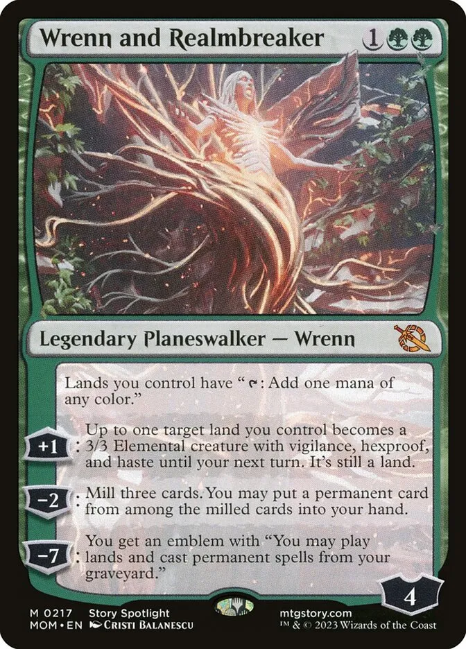 2023 March of the Machine Wrenn and Realmbreaker #217 mythic card image