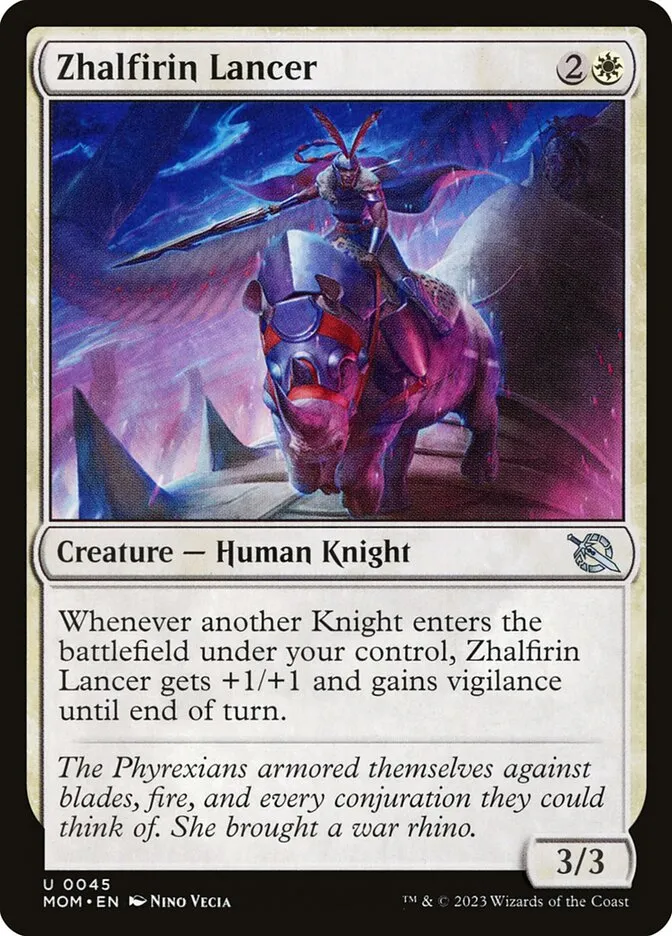 2023 March of the Machine Zhalfirin Lancer uncommon #45 uncommon card image