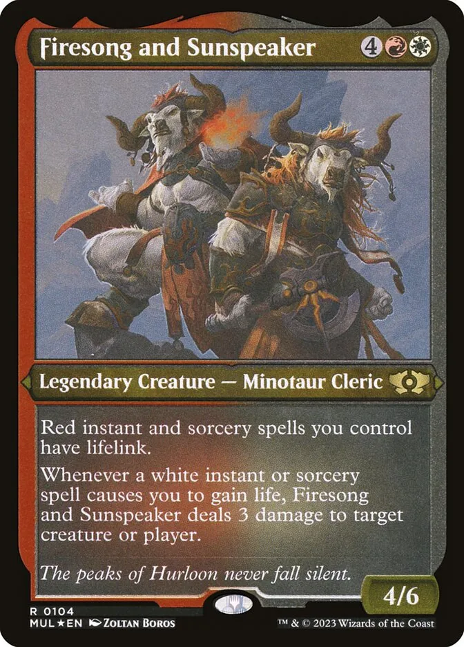 2023 Multiverse Legends Firesong and Sunspeaker #104 rare card image