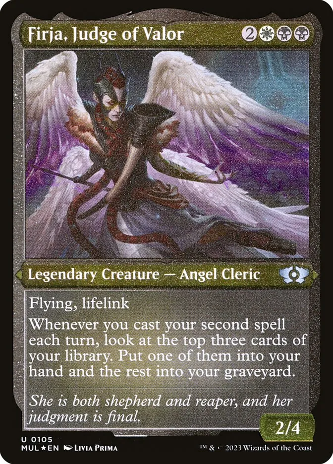 2023 Multiverse Legends Firja, Judge of Valor #105 uncommon card image