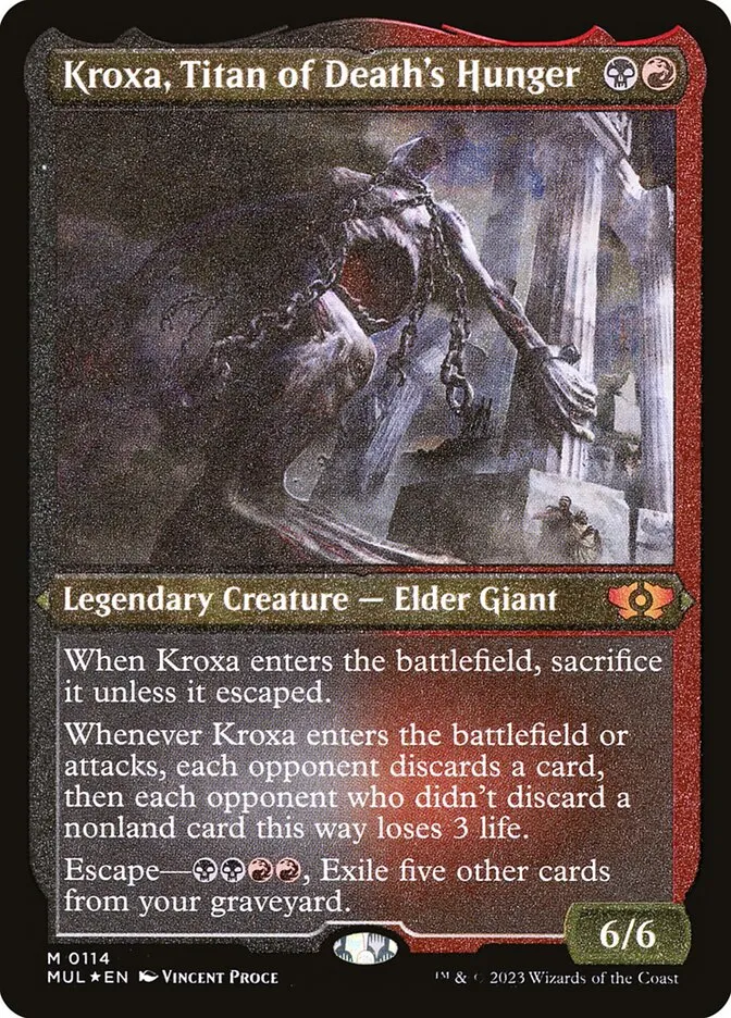 2023 Multiverse Legends Kroxa, Titan of Death's Hunger #114 mythic card image