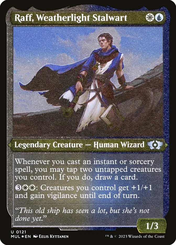 2023 Multiverse Legends Raff, Weatherlight Stalwart #121 uncommon card image