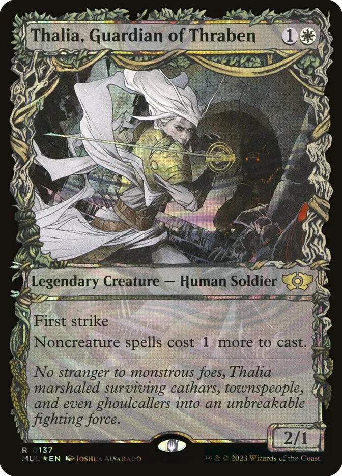 2023 Multiverse Legends Thalia, Guardian of Thraben [Serialized] rare #137 rare card image