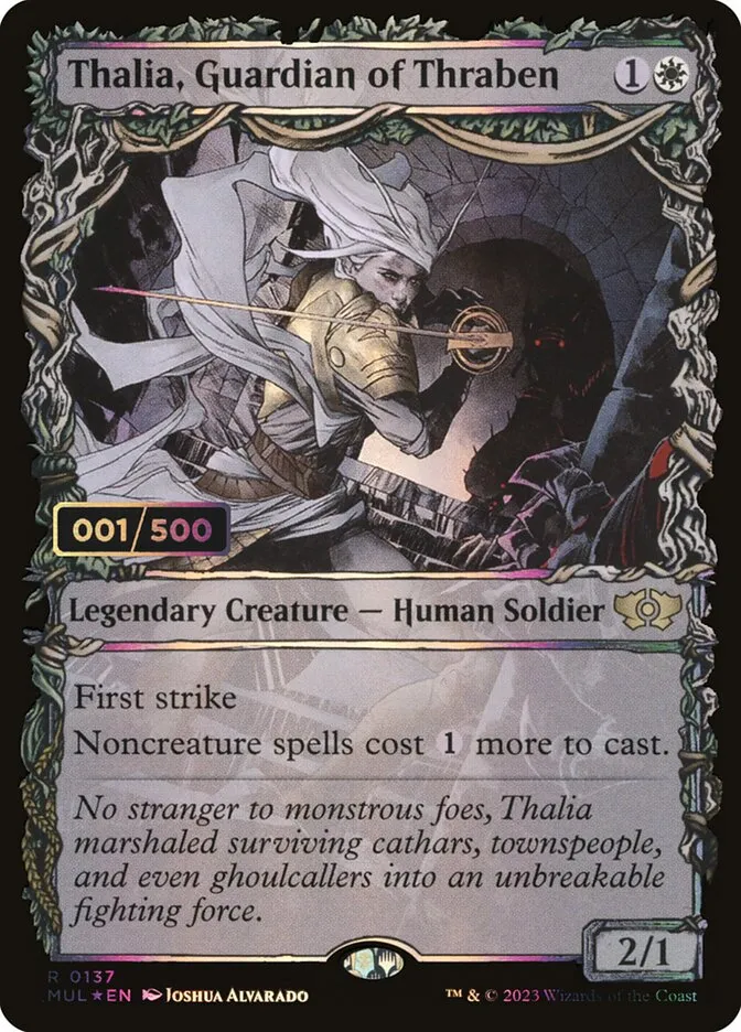 2023 Multiverse Legends Thalia, Guardian of Thraben #137z rare card image