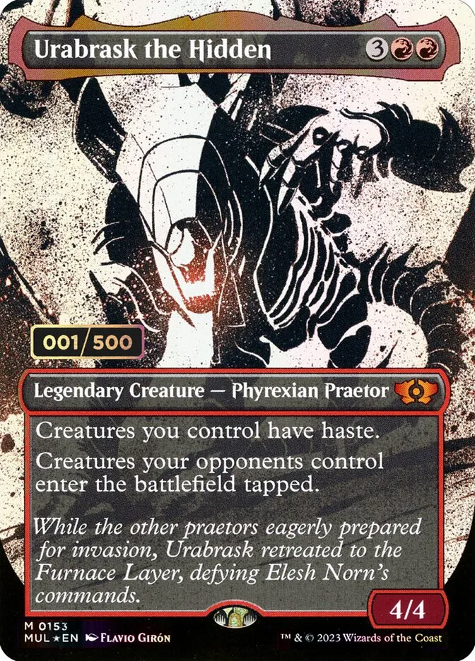 2023 Multiverse Legends Urabrask the Hidden #153z mythic card image