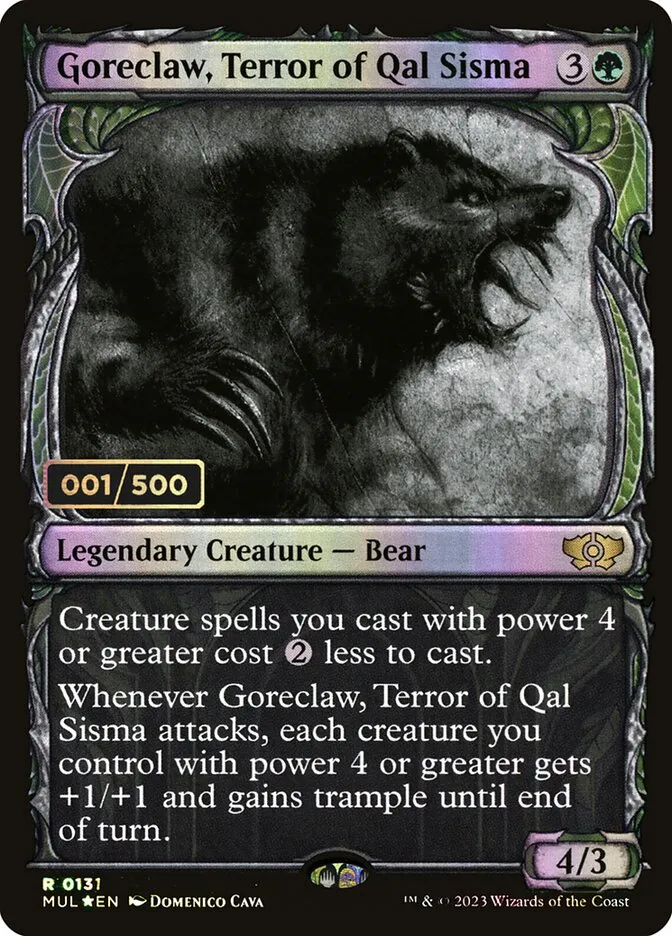 2023 Multiverse Legends Goreclaw, Terror of Qal Sisma #157z rare card image