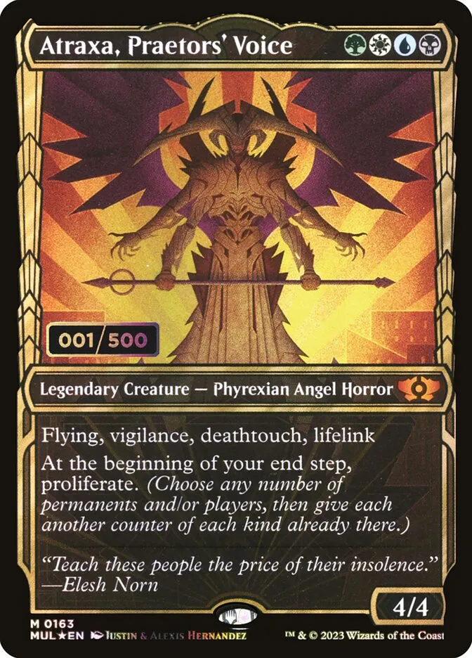 2023 Multiverse Legends Atraxa, Praetors' Voice #163z mythic card image