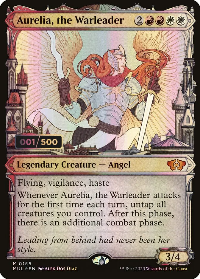 2023 Multiverse Legends Aurelia, the Warleader #165z mythic card image