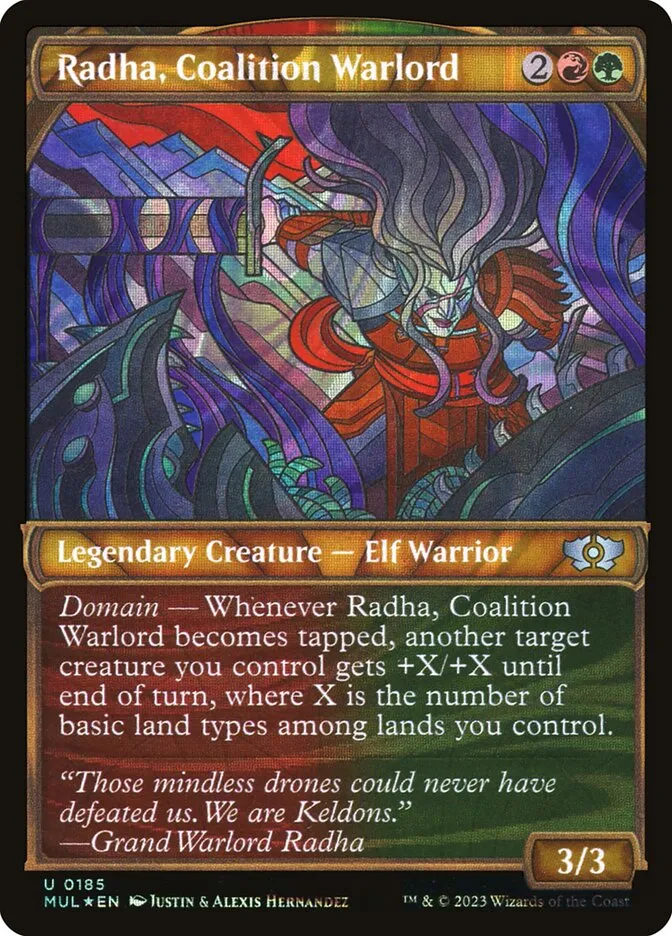 2023 Multiverse Legends Radha, Coalition Warlord [Serialized] uncommon #185 uncommon card image
