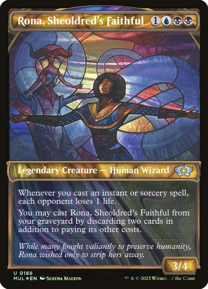 2023 Multiverse Legends Rona, Sheoldred's Faithful [Serialized] uncommon #188 uncommon card image